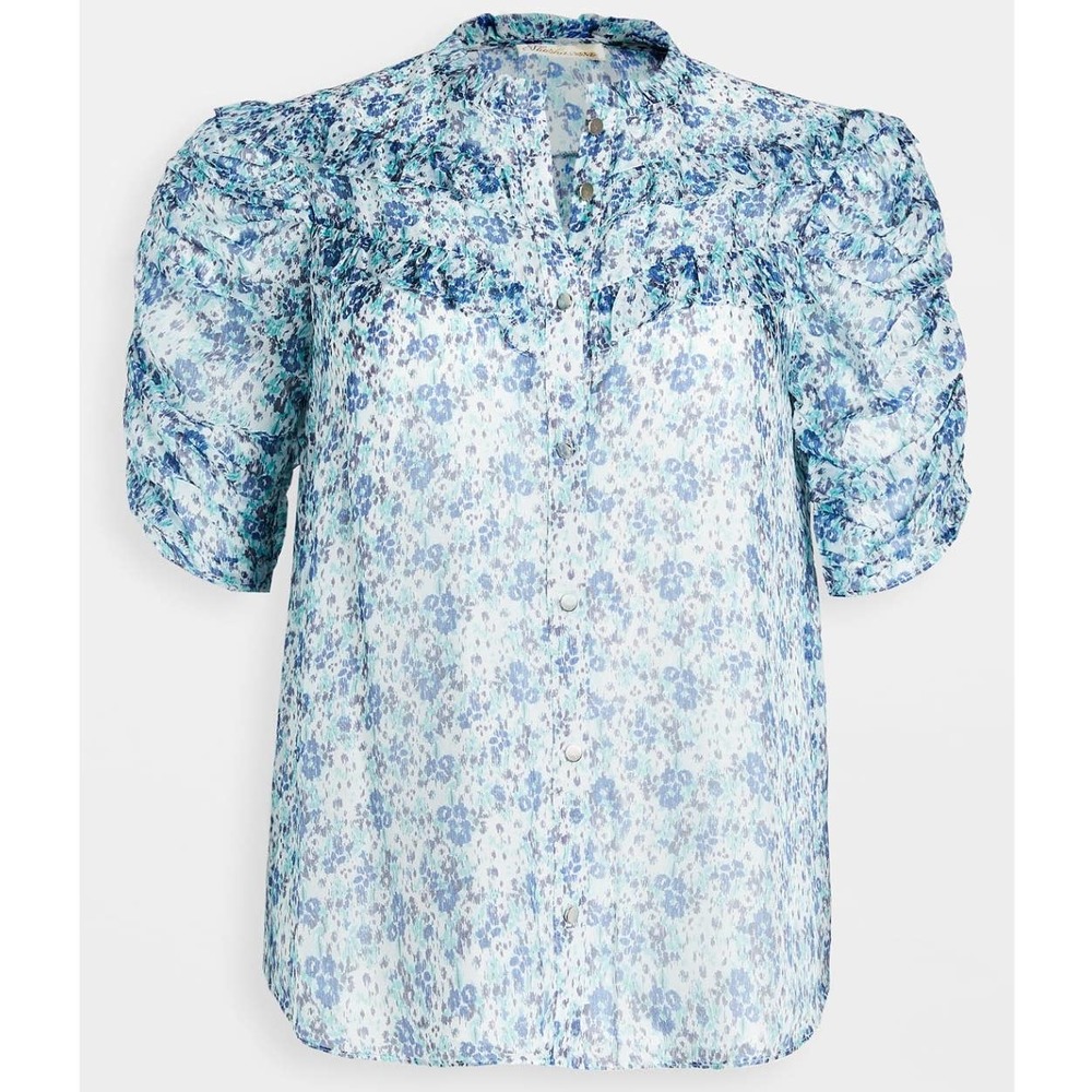 Shoshanna Terra Top Blue Breeze Floral Ruffle